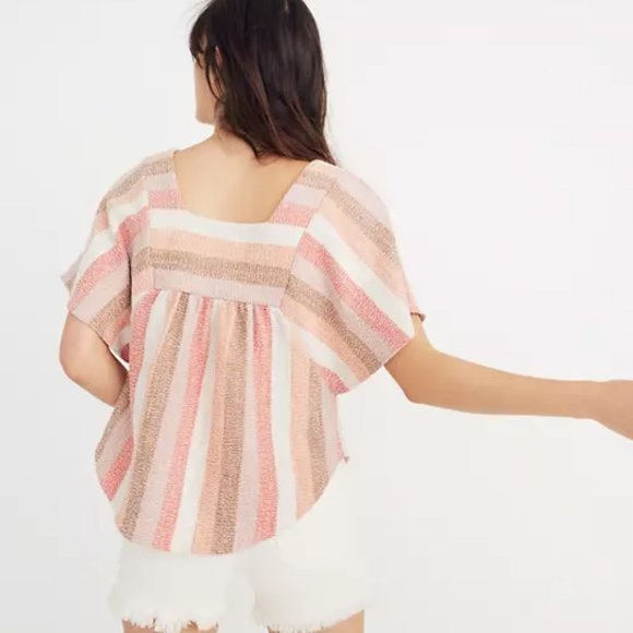 ✨Last Call✨ Madewell Butterfly Top in Sherbet Stripe - Picture 3 of 4
